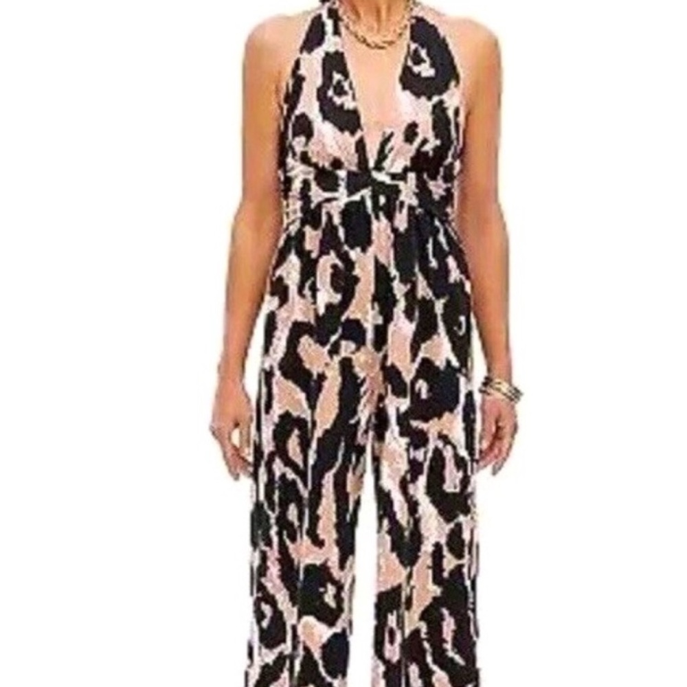 Diane Von Furstenberg Black and Tan Patterned Apparel